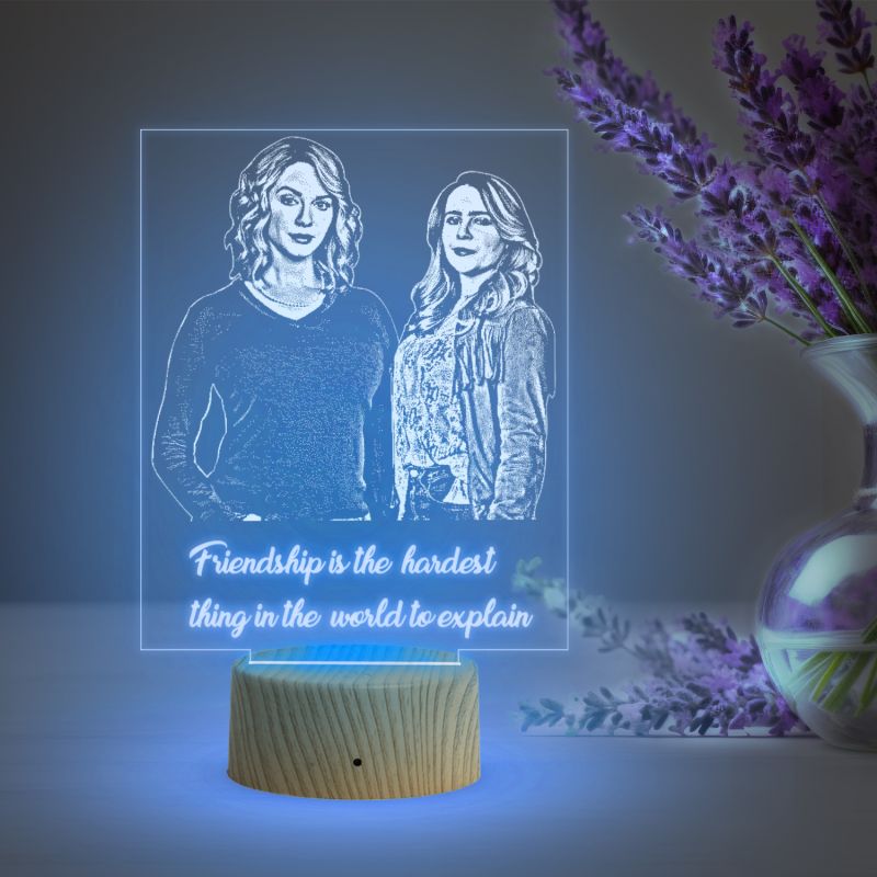 Acrylic Engraved Customized with Any Photo 16 Changing Light & Remote Control
